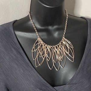 Metal Fringe Necklace Adjustable 17.5 To 19.5 Inches Long